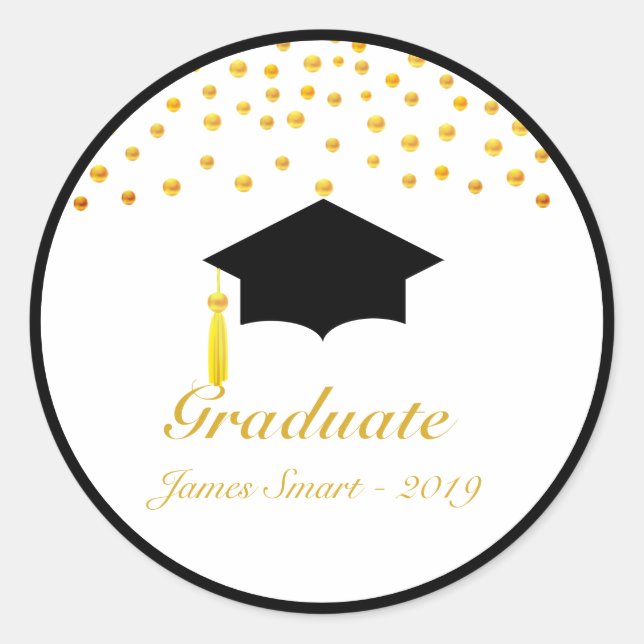 Beau Sticker Golden Confetti Graduate (Devant)