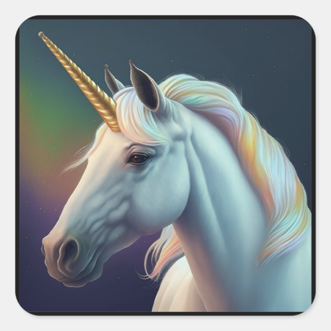 Beau Sticker Tête Unicorn (Devant)