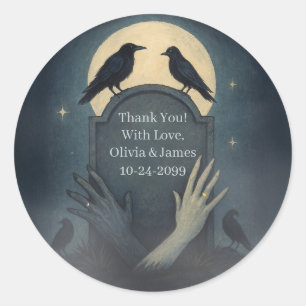 Beau Stickers Mariage gothique Zombie Lune