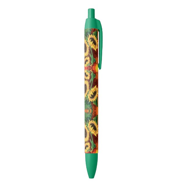 Beau Stylo à trois tournesols - Peinture (Bas (Vertical))
