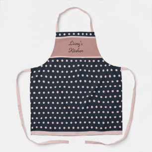 Beau tablier rose et noir Polka pointu