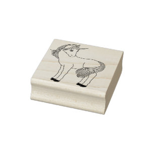 Beau tampon en caoutchouc de licorne