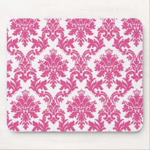 Beau tapis de souris rose de damassé