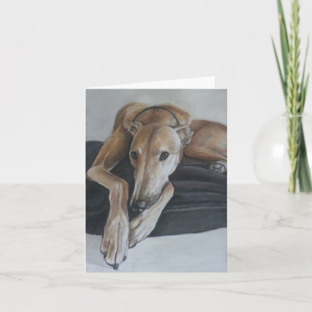 Beau the Greyhound Dog Art Note Card Karte (Vorderseite)