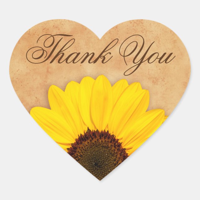 Beau tournesol jaune merci stickers (Devant)