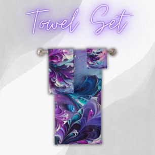 Beau Turquoise et rose Motif Abstrait  
