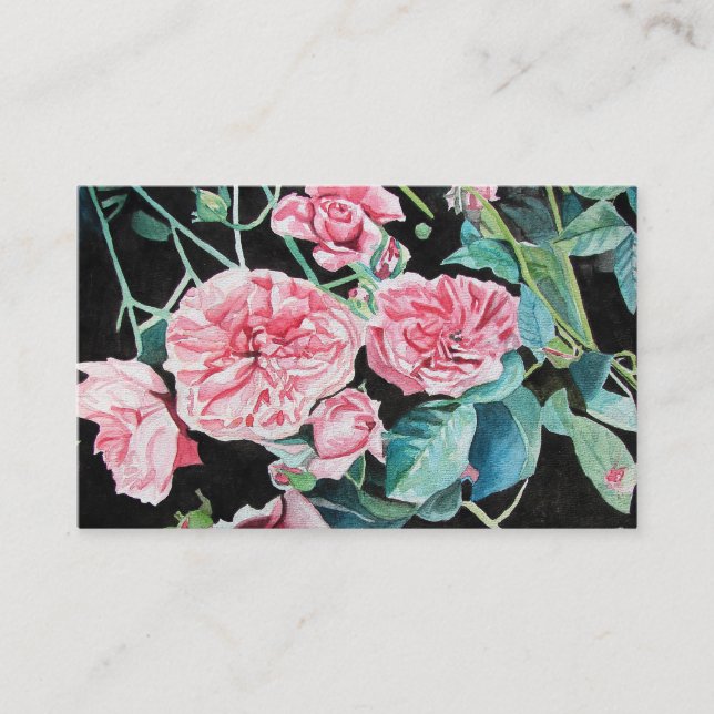 Beau vieux rose Roses Carte de visite (Devant)