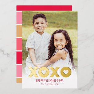Beau XOXO Foil Carte photo de la Saint Valentin