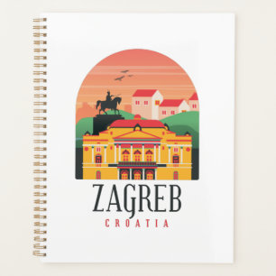 Beau Zagreb Croatie Paysage Urbain Vintage