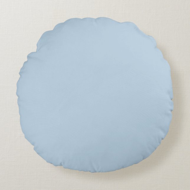 Beaublau (Vollfarbe) Rundes Kissen (Vorderseite)