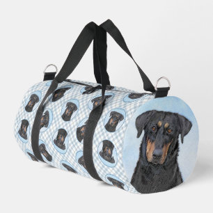 Beauceron Black and Tan Painting Sheepdog Hund Kun Duffle Bag