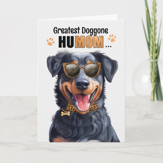 Beauceron Dog Bester HuMOM Muttertag Feiertagskarte (Vorderseite)
