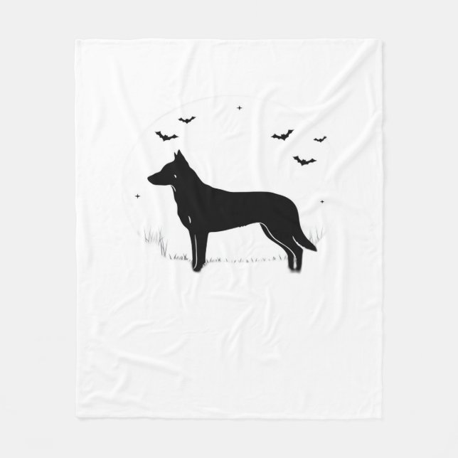 Beauceron Dog - Halloween Moon Silhouette Classic Fleecedecke (Vorderseite)