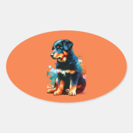 Beauceron Dog Ovaler Aufkleber