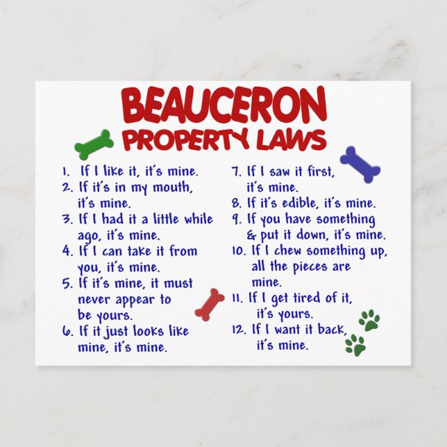 BEAUCERON-Eigentumsrecht 2 Postkarte (Vorderseite)