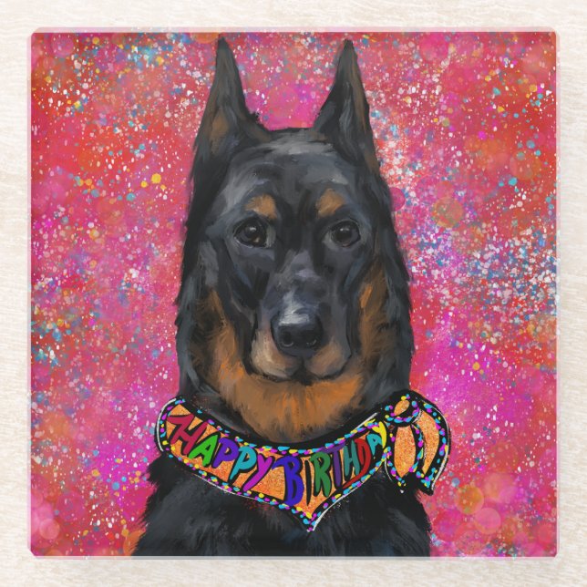 Beauceron Glasuntersetzer (Vorderseite)