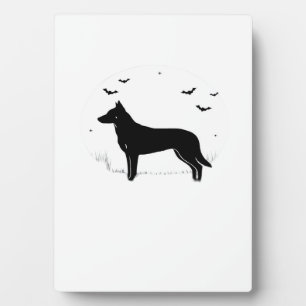 Beauceron Hund � Halloween Mond Silhouette Klassik Fotoplatte