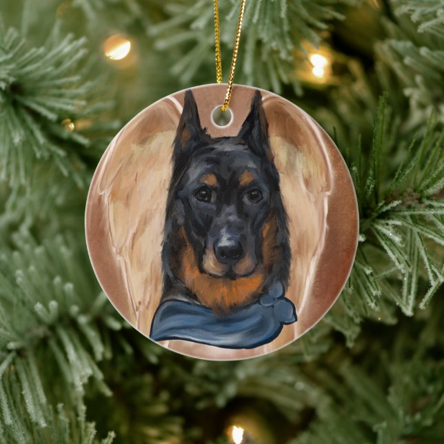 Beauceron Keramik Ornament (Baum)