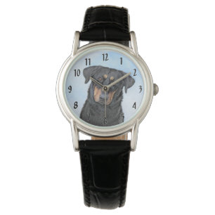 Beauceron Malerei - Niedliche Original Hunde Kunst Armbanduhr