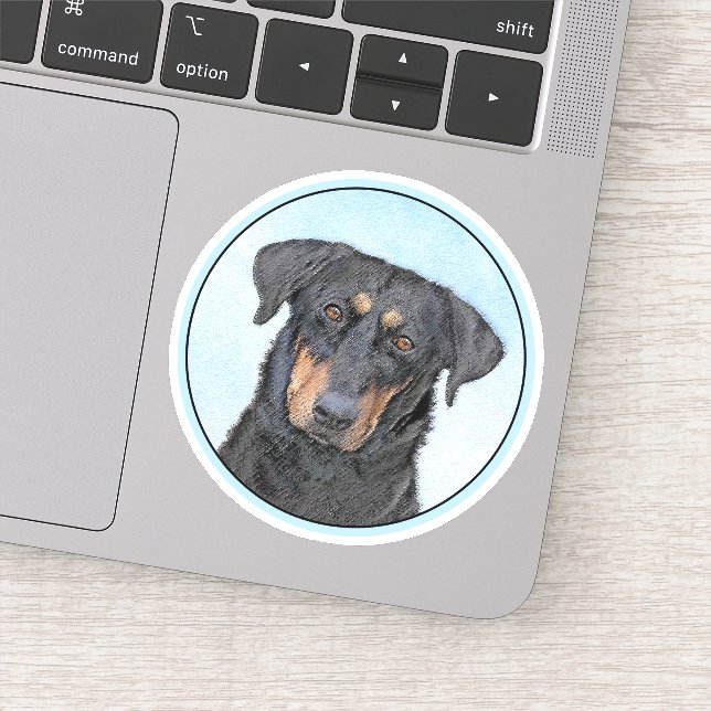 Beauceron Malerei - Niedliche Original Hunde Kunst Aufkleber (Detail)
