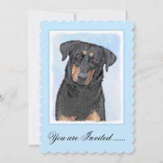 Beauceron Malerei - Niedliche Original Hunde Kunst Einladung