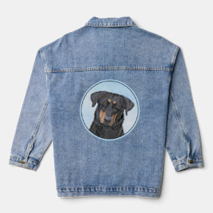 Beauceron Malerei - Niedliche Original Hunde Kunst Jeansjacke