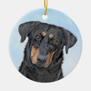 Beauceron Malerei - Niedliche Original Hunde Kunst Keramik Ornament