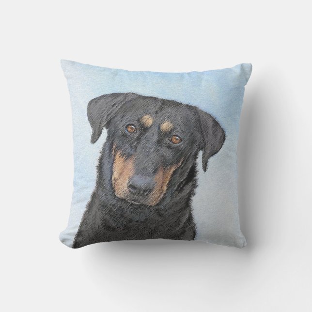 Beauceron Malerei - Niedliche Original Hunde Kunst Kissen (Vorderseite)