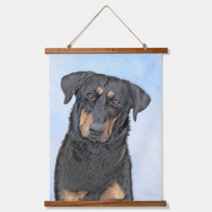 Beauceron Malerei - Niedliche Original Hunde Kunst Wandteppich Mit Holzrahmen