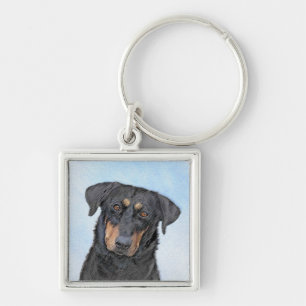 Beauceron Painting - Cute Original Dog Art Schlüsselanhänger