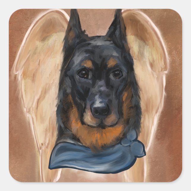 Beauceron Quadratischer Aufkleber (Vorderseite)