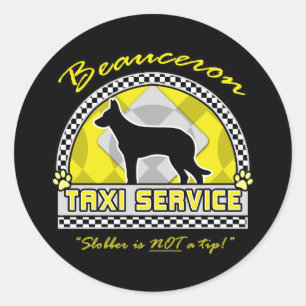 Beauceron Taxi-Service Runder Aufkleber