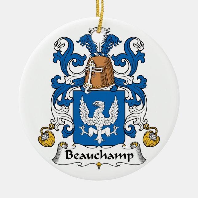 Beauchamp Familienwappen Keramik Ornament (Vorne)