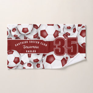 Beaucoup de bals de football maroon équipe de spor
