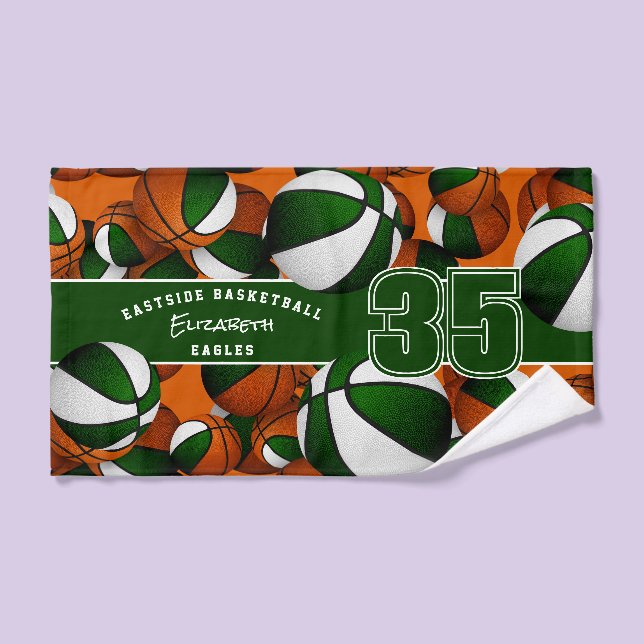 Beaucoup de boules de basket filles garçons vert é (Serviette à main)