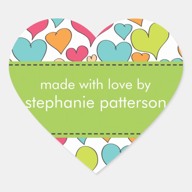 Beaucoup de Coeurs faits avec amour par Sticker (Devant)