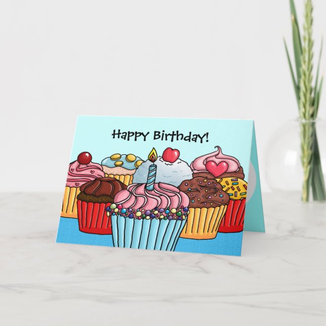 Beaucoup de cupcakes carte d'anniversaire (Devant)