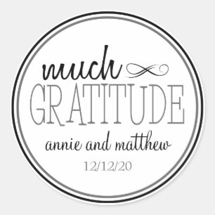 Beaucoup de Étiquettes de gratitude (Noir / Gris)