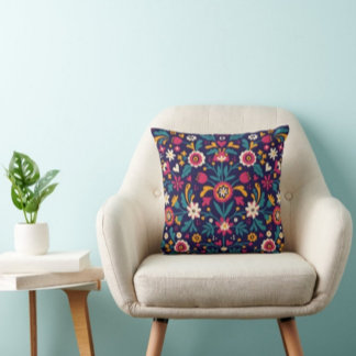 Beaucoup de fleurs et feuilles Imprimer coussin mo