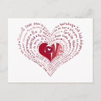 Beaucoup de langues de l'amour carte postale
