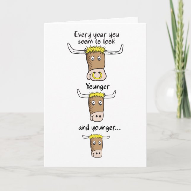 Beaucoup de taureaux, carte d'anniversaire humoris (Devant)