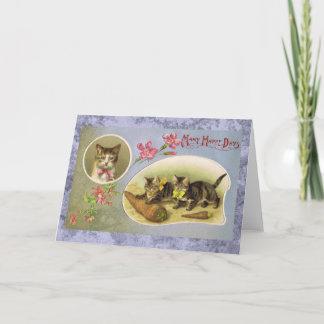 Beaucoup Joyeux Jours Vintage Carte Chat