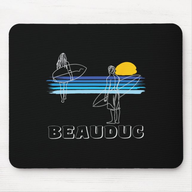 Beauduc Surfstrand Surfer Junge Mädchen  Mousepad (Vorne)