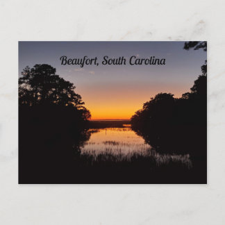 Beaufort South Carolina Marsh Sonnenuntergang über Postkarte