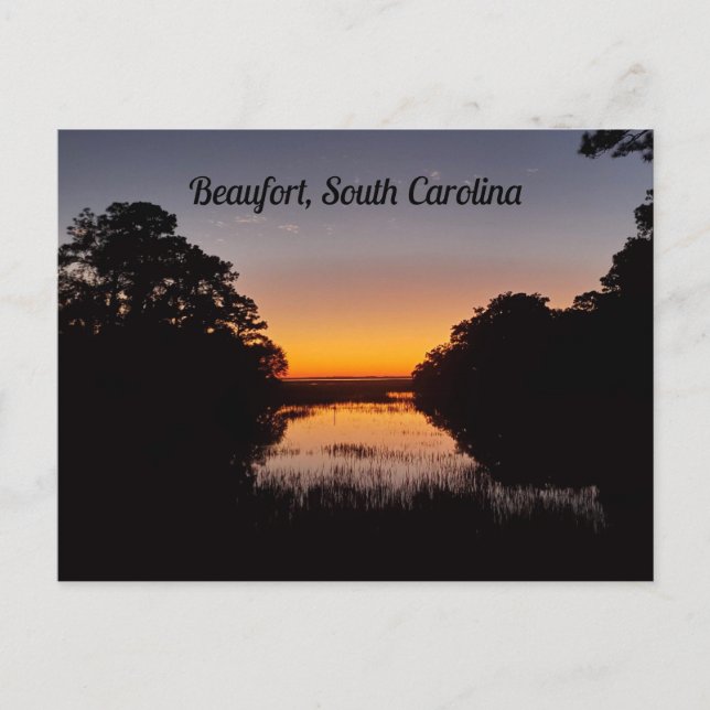 Beaufort South Carolina Marsh Sonnenuntergang über Postkarte (Vorderseite)