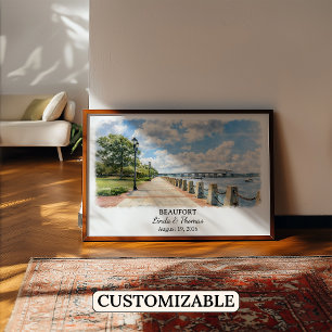 Beaufort South Carolina Poster, Aquarell, Maßgesch Poster