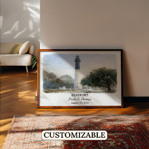 Beaufort South Carolina Poster, Aquarell, Maßgesch Poster