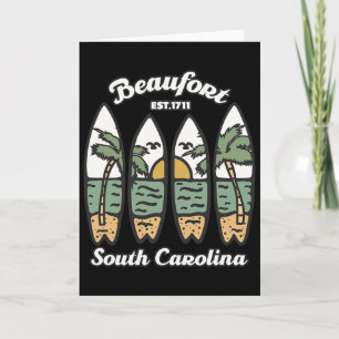 Beaufort South Carolina Surfen Surfer Sonnenunterg Karte