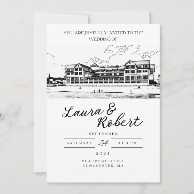 Beauport Hotel Massachusetts Custom Venue Design Einladung (Vorderseite)