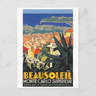 Beausoleil, Frankreich, Französische Riviera, Vint Postkarte
